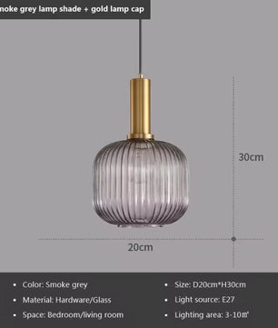 Glazen LED Hanglamp – Retro Luxe Design Hanglamp van Glas & Metaal – Sfeervolle Pendellamp voor Keuken, Eetkamer, Woonkamer & Restaurant