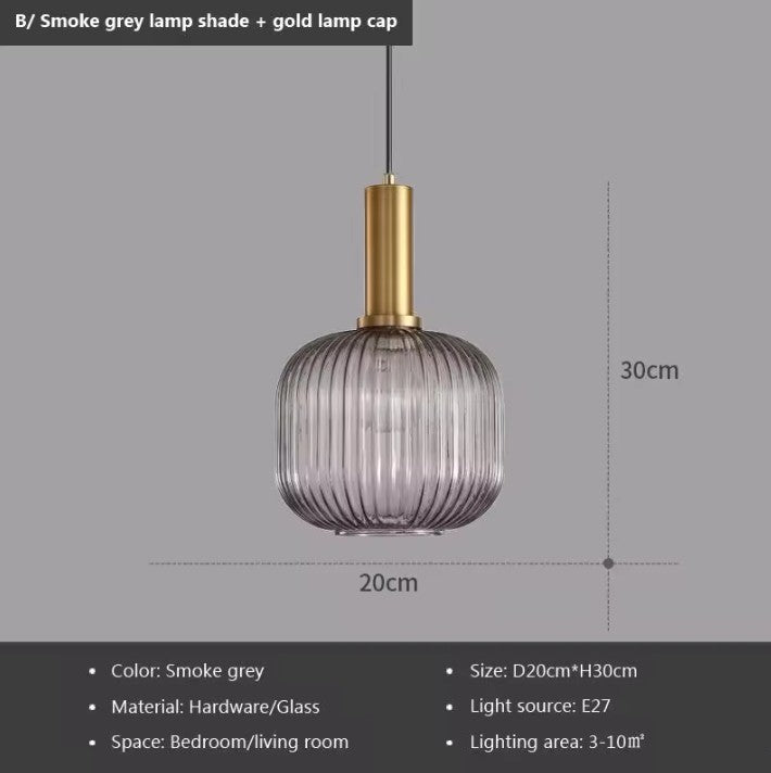 Glazen LED Hanglamp – Retro Luxe Design Hanglamp van Glas & Metaal – Sfeervolle Pendellamp voor Keuken, Eetkamer, Woonkamer & Restaurant