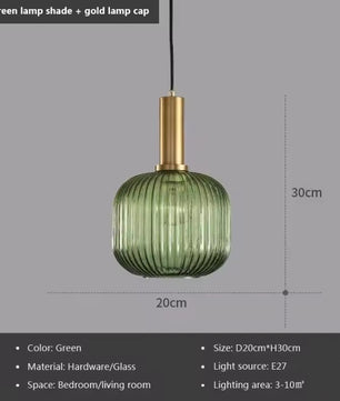 Glazen LED Hanglamp – Retro Luxe Design Hanglamp van Glas & Metaal – Sfeervolle Pendellamp voor Keuken, Eetkamer, Woonkamer & Restaurant