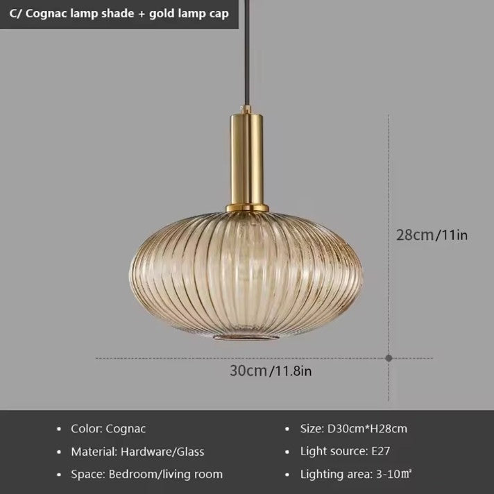 Glazen LED Hanglamp – Retro Luxe Design Hanglamp van Glas & Metaal – Sfeervolle Pendellamp voor Keuken, Eetkamer, Woonkamer & Restaurant