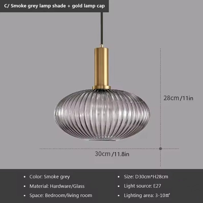 Glazen LED Hanglamp – Retro Luxe Design Hanglamp van Glas & Metaal – Sfeervolle Pendellamp voor Keuken, Eetkamer, Woonkamer & Restaurant