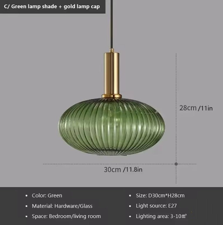 Glazen LED Hanglamp – Retro Luxe Design Hanglamp van Glas & Metaal – Sfeervolle Pendellamp voor Keuken, Eetkamer, Woonkamer & Restaurant