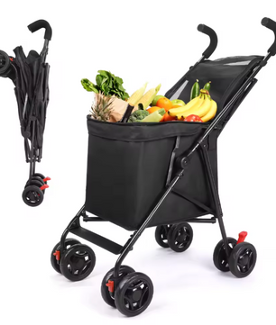 Multifunctionele Opvouwbare Winkelwagen – Draagbare Trolley voor Boodschappen, Picknick en Huisdieren