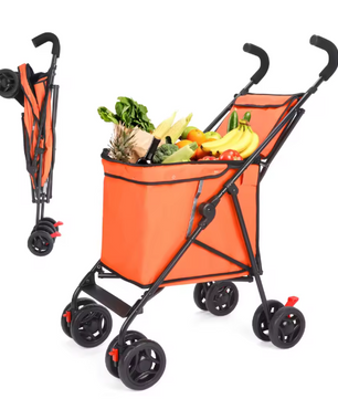 Multifunctionele Opvouwbare Winkelwagen – Draagbare Trolley voor Boodschappen, Picknick en Huisdieren