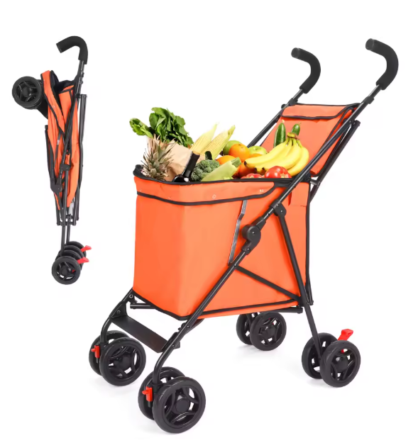 Multifunctionele Opvouwbare Winkelwagen – Draagbare Trolley voor Boodschappen, Picknick en Huisdieren