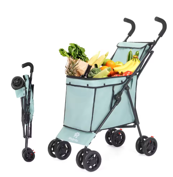 Multifunctionele Opvouwbare Winkelwagen – Draagbare Trolley voor Boodschappen, Picknick en Huisdieren