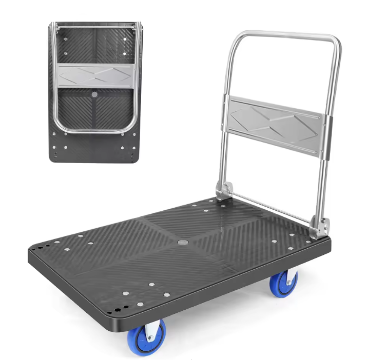Heavy Duty Opvouwbare Winkelwagen met Wielen – Steekwagen en Dolly voor Transport en Bagage