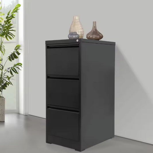 Stalen Archiefkast met 3 Laden en Slot – Afsluitbare Opbergkast voor Kantoor en Thuis