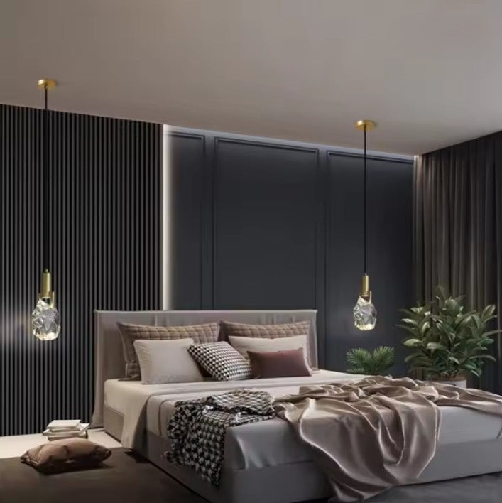 Moderne Kristallen Hanglamp – Luxe Messing & Kristal – LED Verlichting – Ø12 cm – Elegant Design