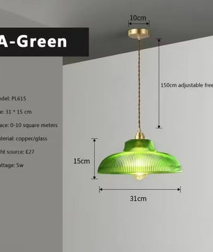 Nordic Houten Glazen Hanglamp – Scandinavisch Vintage Design met Messing Accent – E27 Fitting – Warm Sfeervol Licht
