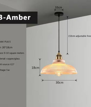 Nordic Houten Glazen Hanglamp – Scandinavisch Vintage Design met Messing Accent – E27 Fitting – Warm Sfeervol Licht