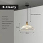 Nordic Houten Glazen Hanglamp – Scandinavisch Vintage Design met Messing Accent – E27 Fitting – Warm Sfeervol Licht