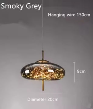Moderne LED Hanglamp van Glas – Minimalistisch Design – Sfeervolle Verlichting voor Woonkamer, Slaapkamer & Eetkamer
