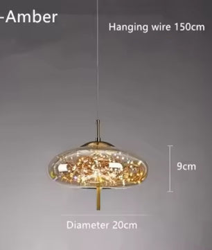 Moderne LED Hanglamp van Glas – Minimalistisch Design – Sfeervolle Verlichting voor Woonkamer, Slaapkamer & Eetkamer
