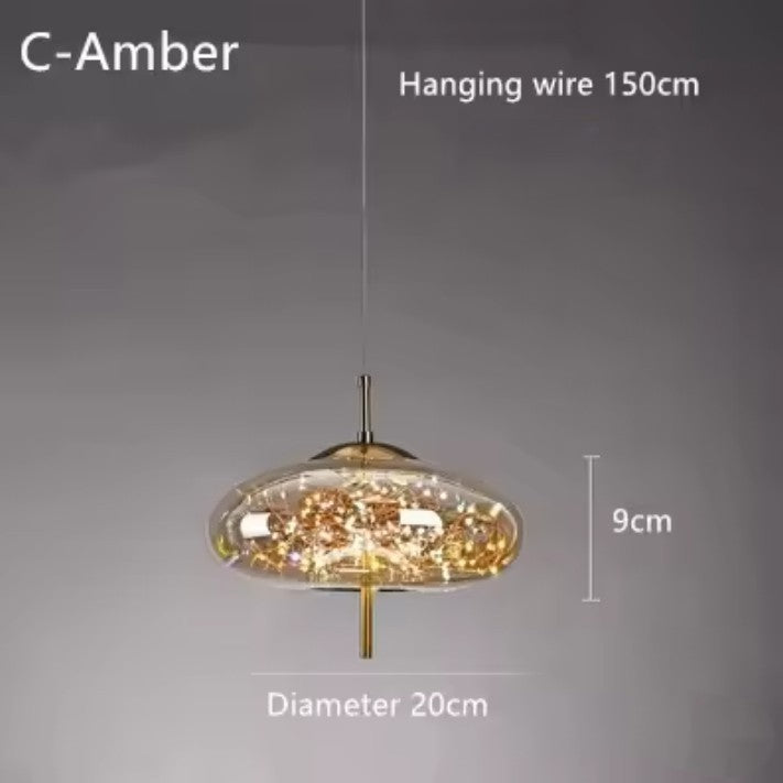 Moderne LED Hanglamp van Glas – Minimalistisch Design – Sfeervolle Verlichting voor Woonkamer, Slaapkamer & Eetkamer