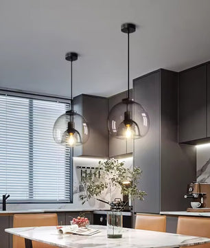 Nordic Glazen Hanglamp – Scandinavisch Minimalistisch Design – Rokerig Grijs Glas – E27 – Voor Keuken, Eetkamer & Woonkamer