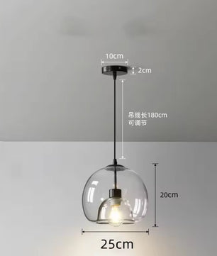 Nordic Glazen Hanglamp – Scandinavisch Minimalistisch Design – Rokerig Grijs Glas – E27 – Voor Keuken, Eetkamer & Woonkamer