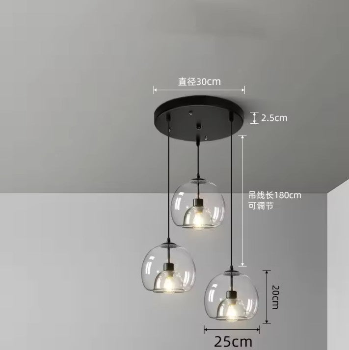 Nordic Glazen Hanglamp – Scandinavisch Minimalistisch Design – Rokerig Grijs Glas – E27 – Voor Keuken, Eetkamer & Woonkamer