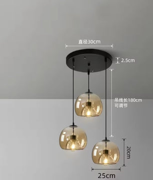 Nordic Glazen Hanglamp – Scandinavisch Minimalistisch Design – Rokerig Grijs Glas – E27 – Voor Keuken, Eetkamer & Woonkamer