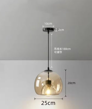 Nordic Glazen Hanglamp – Scandinavisch Minimalistisch Design – Rokerig Grijs Glas – E27 – Voor Keuken, Eetkamer & Woonkamer