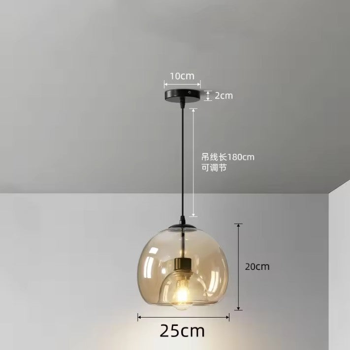 Nordic Glazen Hanglamp – Scandinavisch Minimalistisch Design – Rokerig Grijs Glas – E27 – Voor Keuken, Eetkamer & Woonkamer