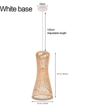 Japanse Bamboe Hanglamp – Handgeweven Rotan Design – Natuurlijke Sfeerverlichting – E27 – Voor Woonkamer, Restaurant & Café
