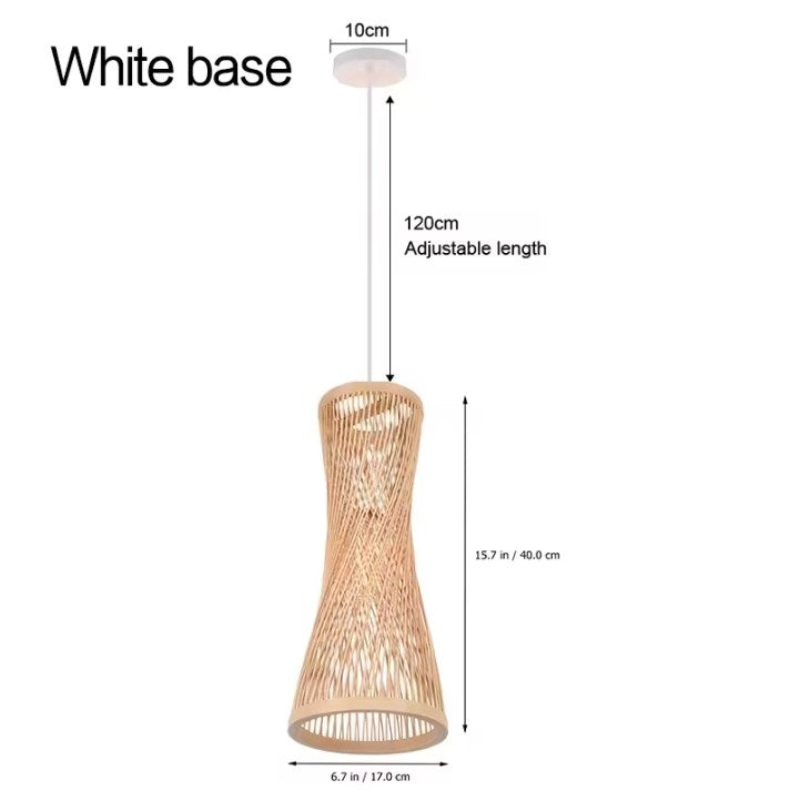 Japanse Bamboe Hanglamp – Handgeweven Rotan Design – Natuurlijke Sfeerverlichting – E27 – Voor Woonkamer, Restaurant & Café