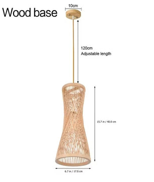 Japanse Bamboe Hanglamp – Handgeweven Rotan Design – Natuurlijke Sfeerverlichting – E27 – Voor Woonkamer, Restaurant & Café