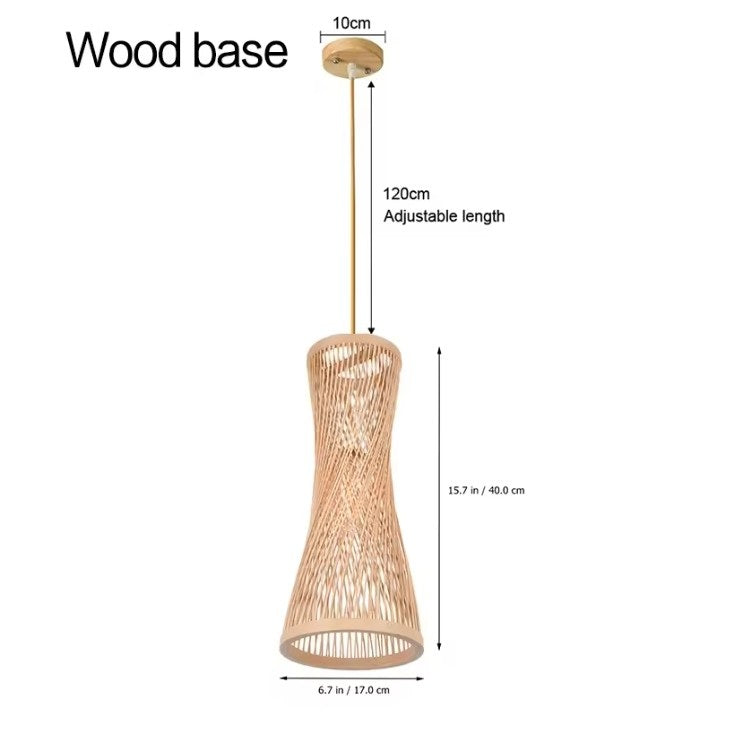 Japanse Bamboe Hanglamp – Handgeweven Rotan Design – Natuurlijke Sfeerverlichting – E27 – Voor Woonkamer, Restaurant & Café