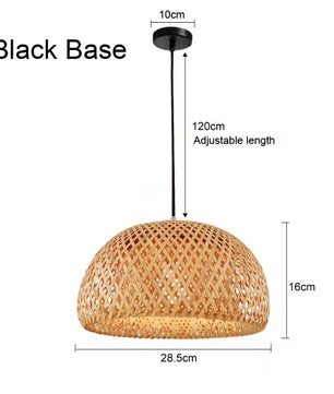 Japanse Bamboe Hanglamp – Handgeweven Rotan Design – Natuurlijke Sfeerverlichting – E27 – Voor Woonkamer, Restaurant & Café