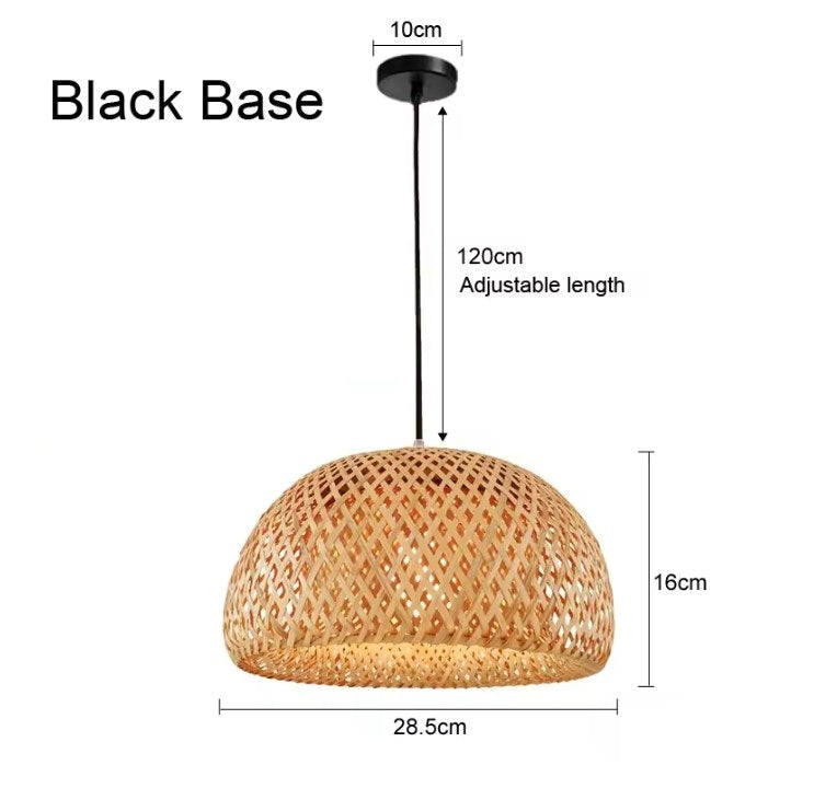 Japanse Bamboe Hanglamp – Handgeweven Rotan Design – Natuurlijke Sfeerverlichting – E27 – Voor Woonkamer, Restaurant & Café