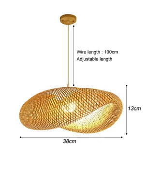 Japanse Bamboe Hanglamp – Handgeweven Rotan Design – Natuurlijke Sfeerverlichting – E27 – Voor Woonkamer, Restaurant & Café