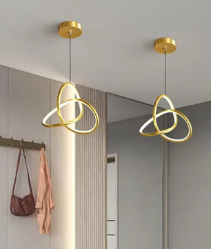 Glanzende LED Hanglamp – Moderne Design Plafondlamp – 3 Instelbare Lichtkleuren – Acryl & Metaal – 22 cm