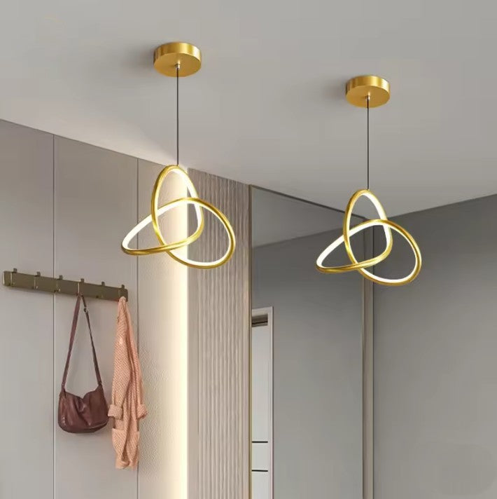 Glanzende LED Hanglamp – Moderne Design Plafondlamp – 3 Instelbare Lichtkleuren – Acryl & Metaal – 22 cm