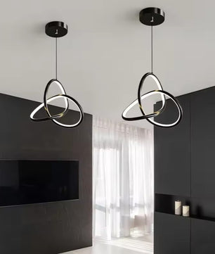 Glanzende LED Hanglamp – Moderne Design Plafondlamp – 3 Instelbare Lichtkleuren – Acryl & Metaal – 22 cm