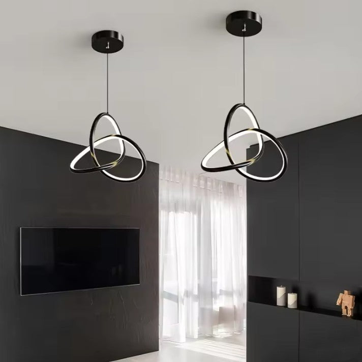 Glanzende LED Hanglamp – Moderne Design Plafondlamp – 3 Instelbare Lichtkleuren – Acryl & Metaal – 22 cm