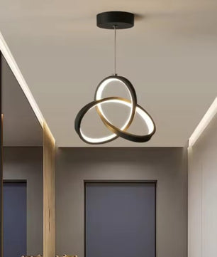 Glanzende LED Hanglamp – Moderne Design Plafondlamp – 3 Instelbare Lichtkleuren – Acryl & Metaal – 22 cm