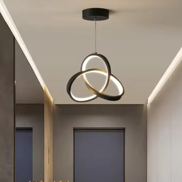 Glanzende LED Hanglamp – Moderne Design Plafondlamp – 3 Instelbare Lichtkleuren – Acryl & Metaal – 22 cm