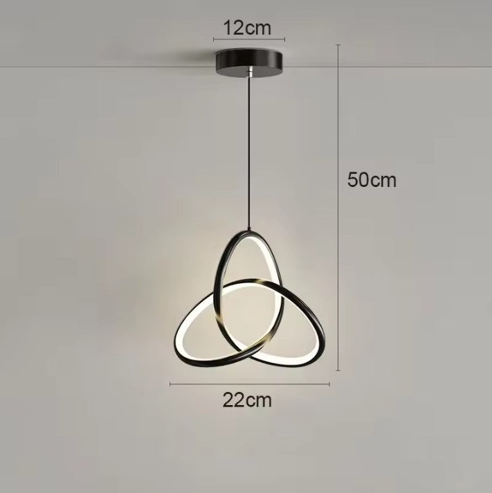 Glanzende LED Hanglamp – Moderne Design Plafondlamp – 3 Instelbare Lichtkleuren – Acryl & Metaal – 22 cm