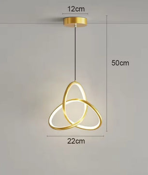 Glanzende LED Hanglamp – Moderne Design Plafondlamp – 3 Instelbare Lichtkleuren – Acryl & Metaal – 22 cm