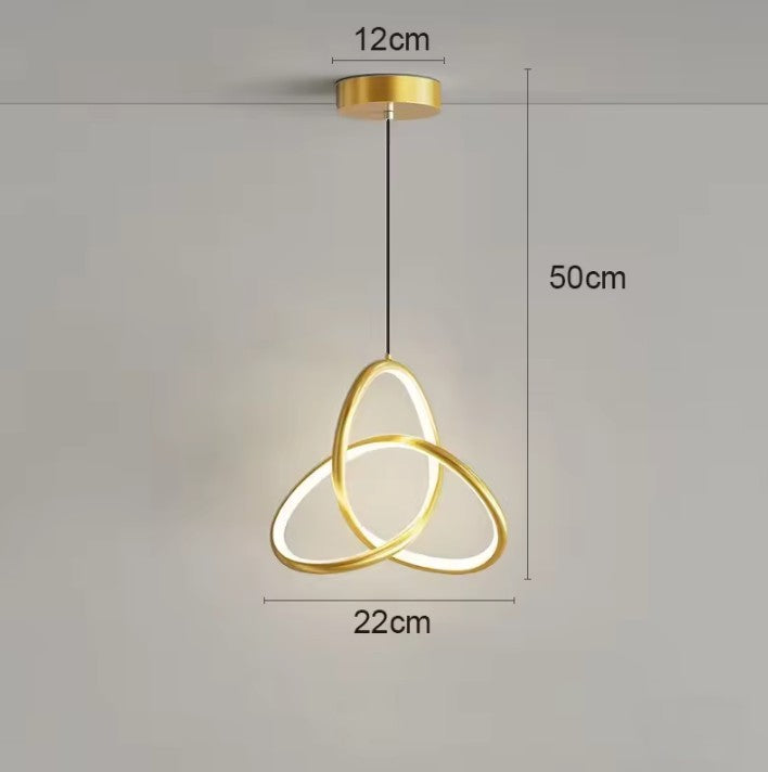 Glanzende LED Hanglamp – Moderne Design Plafondlamp – 3 Instelbare Lichtkleuren – Acryl & Metaal – 22 cm