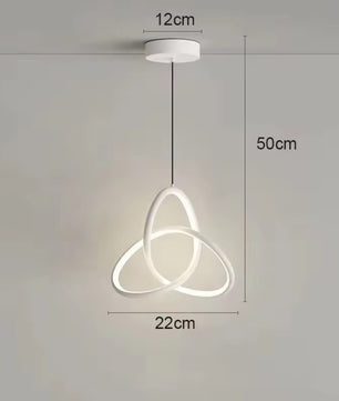 Glanzende LED Hanglamp – Moderne Design Plafondlamp – 3 Instelbare Lichtkleuren – Acryl & Metaal – 22 cm