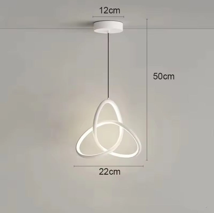 Glanzende LED Hanglamp – Moderne Design Plafondlamp – 3 Instelbare Lichtkleuren – Acryl & Metaal – 22 cm