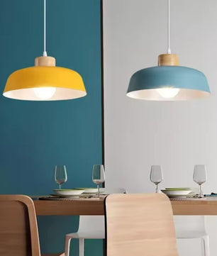 Scandinavische Houten Hanglamp – Moderne Macaron Design Plafondlamp – Massief Hout & Metaal – E27 – Voor Woonkamer, Slaapkamer & Studeerkamer