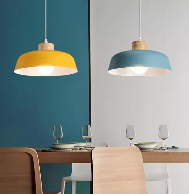 Scandinavische Houten Hanglamp – Moderne Macaron Design Plafondlamp – Massief Hout & Metaal – E27 – Voor Woonkamer, Slaapkamer & Studeerkamer