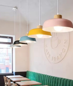 Scandinavische Houten Hanglamp – Moderne Macaron Design Plafondlamp – Massief Hout & Metaal – E27 – Voor Woonkamer, Slaapkamer & Studeerkamer