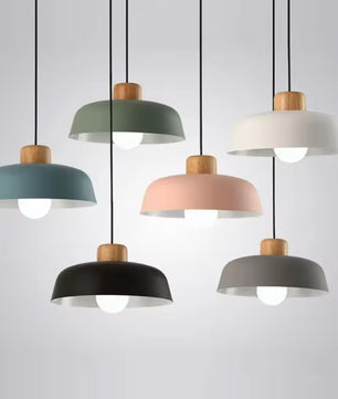 Scandinavische Houten Hanglamp – Moderne Macaron Design Plafondlamp – Massief Hout & Metaal – E27 – Voor Woonkamer, Slaapkamer & Studeerkamer