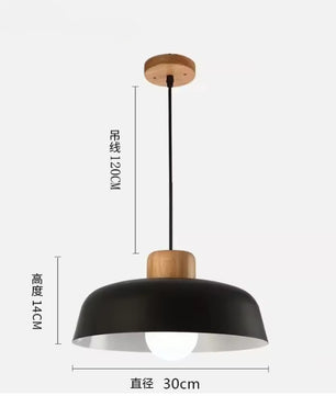Scandinavische Houten Hanglamp – Moderne Macaron Design Plafondlamp – Massief Hout & Metaal – E27 – Voor Woonkamer, Slaapkamer & Studeerkamer