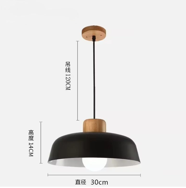 Scandinavische Houten Hanglamp – Moderne Macaron Design Plafondlamp – Massief Hout & Metaal – E27 – Voor Woonkamer, Slaapkamer & Studeerkamer