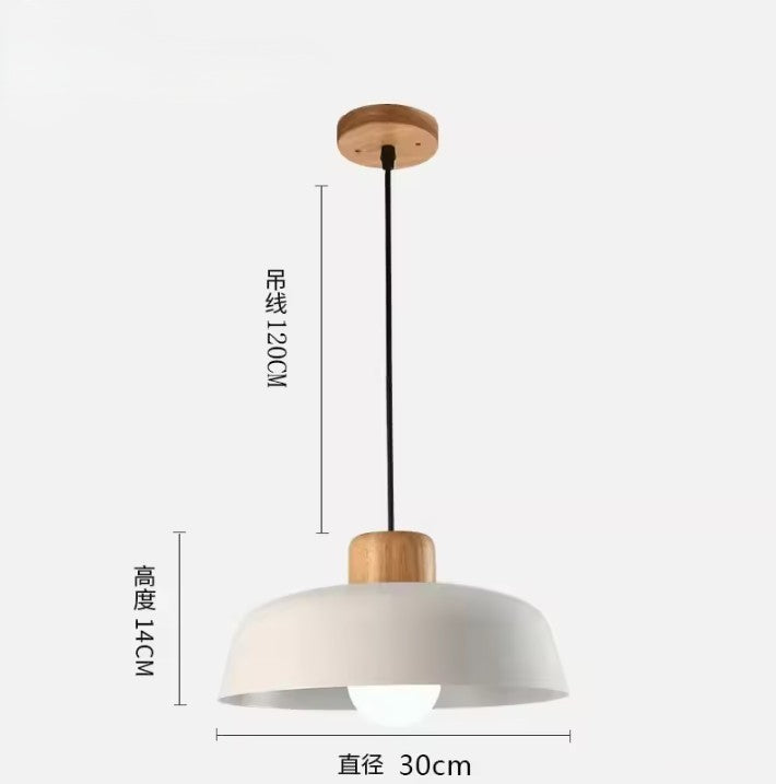 Scandinavische Houten Hanglamp – Moderne Macaron Design Plafondlamp – Massief Hout & Metaal – E27 – Voor Woonkamer, Slaapkamer & Studeerkamer
